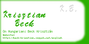 krisztian beck business card